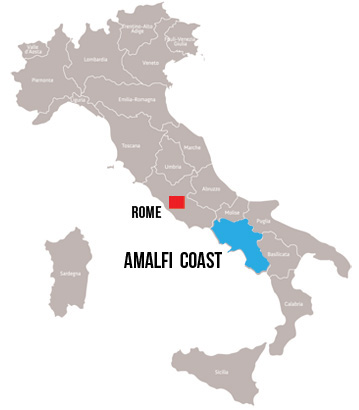 Amalfi Coast tour map